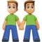 Men Holding Hands- Medium-Light Skin Tone- Medium Skin Tone emoji on Facebook